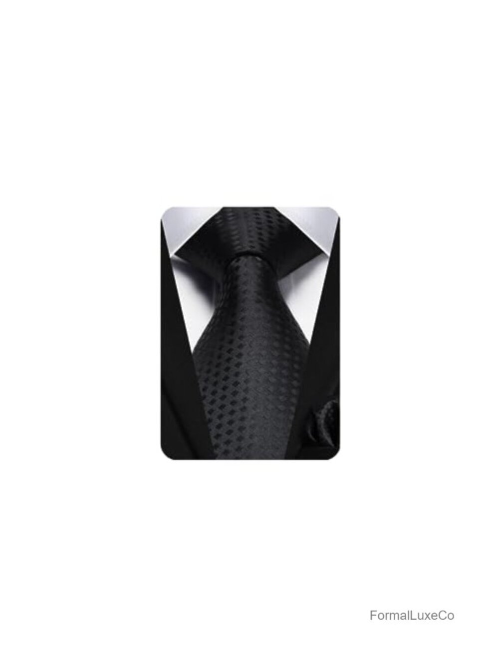 Woven Silk Blend Checkered Tie & Pocket Square Set for Men